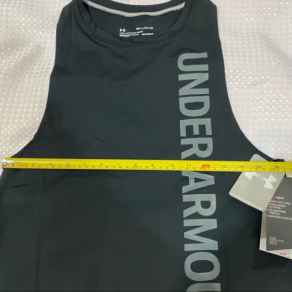 Under Armour, HeatGear, black sport tank tops for girls, youth XL - Picture 4 of 8